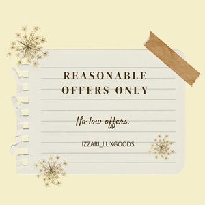 Reasonable Offers Only, Please! ⭐️